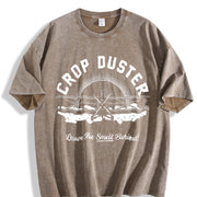 Crop Duster Leave the Smell Behind Vintage Washed T-Shirt in Brown