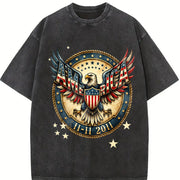 Coastal Granddaughter Urban Explorer Statement Sun-faded Vintage Washed T-Shirt in Black