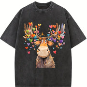 Valentine's Day Spring/ Vintage Washed T-Shirt in Black