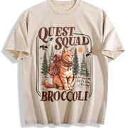 Onyx Storm Quest Squad Broccoli Vintage Washed T-Shirt in Beige