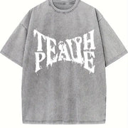 Death Peace Vintage Washed T-Shirt in Gray