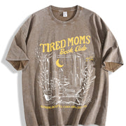Tired Moms Club Bookish Things Booktrovert Vintage Washed T-Shirt in Brown