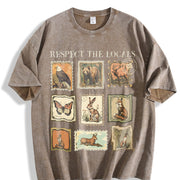 Respect the Local Wildlife vintage washed oversized T-shirt in Brown
