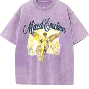 Mixed Emotion Angels Vintage Washed T-Shirt in Purple