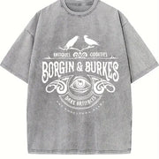 European and American Vintage Washed T-Shirt in Gray