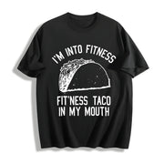 Fitness Taco Humor Gym Novelty Sarcastic Guys Classic Cotton T-Shirt in Black