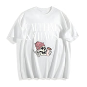 Caffeine and Chaos Cotton T-Shirt in White