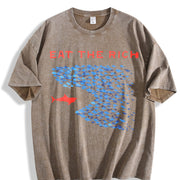 Made from and Skin-friendly Vintage Washed T-Shirt in Brown