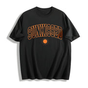 Sunkissed Embroidered Cotton T-Shirt in Black