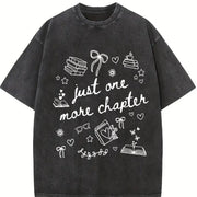 Just One More Chapter Vintage Washed T-Shirt in Black