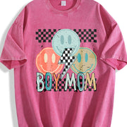 Boy Mom Matching Set Vintage Washed T-Shirt in Red