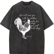 Retro Religious 90s Vintage Washed T-Shirt in Black