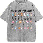 Veterinarian Veterinary Medicine Vintage Washed T-Shirt in Gray