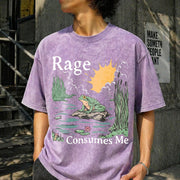 Rage Consumes Me Frog Vintage Washed T-Shirt in Purple