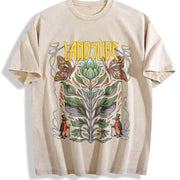 Landslide 70s Rock Inspired Vintage Washed T-Shirt in Beige