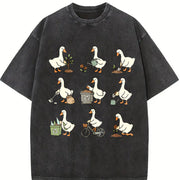 Earth Day Goose Earth Day Vintage Washed T-Shirt in Black