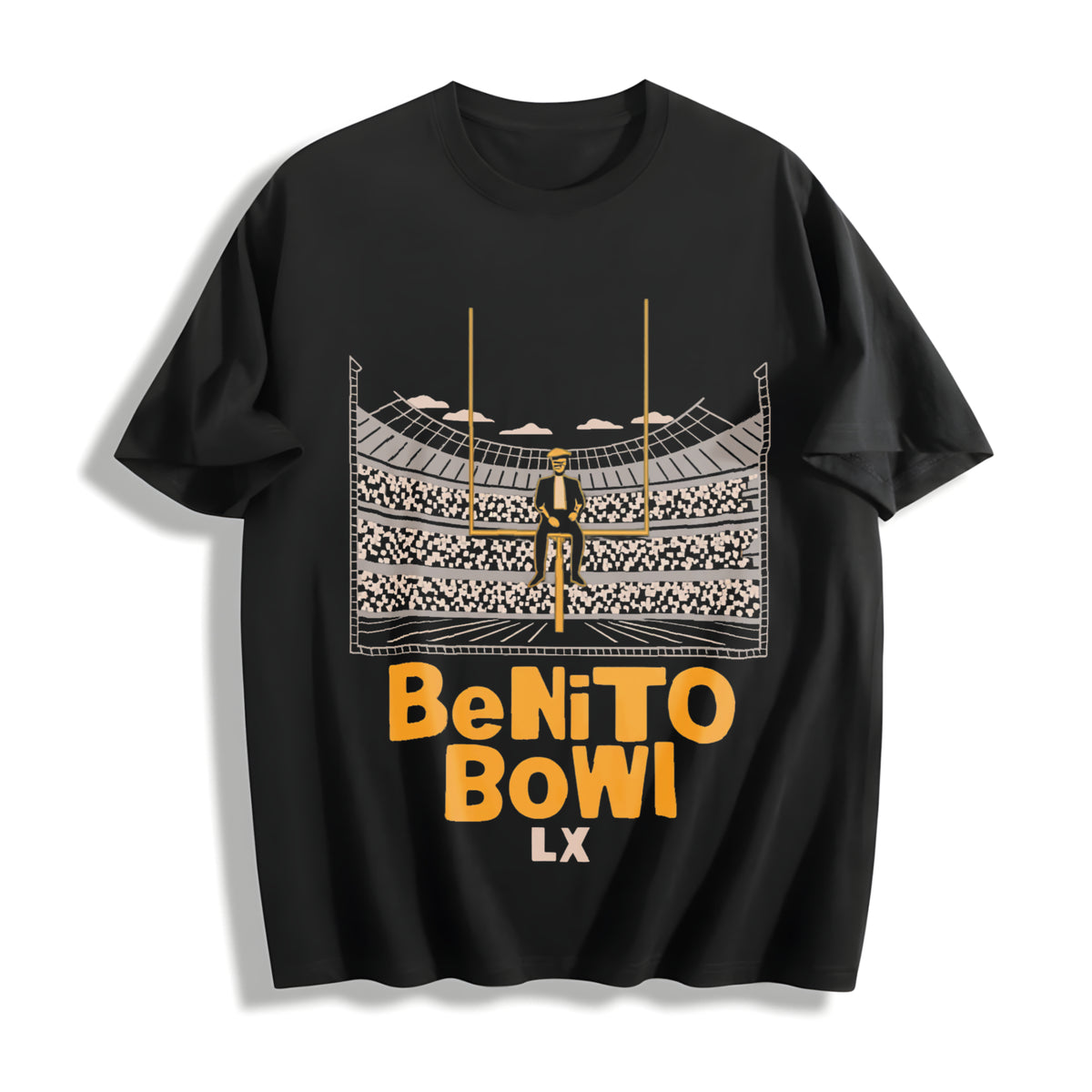 Benito Bowl Halftime Show 2026 Cotton T-Shirt in Black