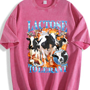 Lactose Tolerant Bootleg Vintage Washed T-Shirt in Red