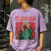 Horrors Are Never Ending Vintage Washed T-Shirt in Purple