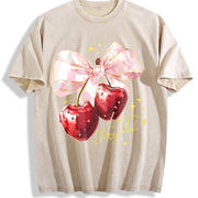 100 Percent Holiday Party Local Warehouse Valentines Day Vintage Washed T-Shirt in Beige