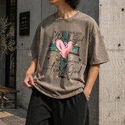 Back and Thank God, Move Forward and Trust God Vintage Washed T-Shirt in Brown