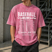 Baseball Mom Baseball Mama Tour Vintage Washed T-Shirt in Red
