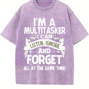 Sports with a Stylish Retro 'Forget' Vintage Washed T-Shirt in Purple