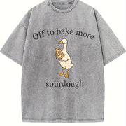 Sourdough Bread Sourdough Baker Goose Vintage Washed T-Shirt in Gray