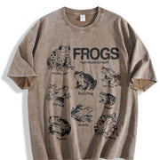 Frogs Around the World Vintage Washed T-Shirt in Brown