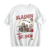 Horror Characters Christmas Cotton T-Shirt in White