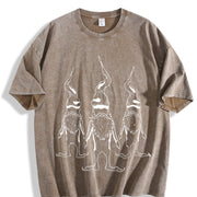 1800s Christmas Elf Vintage Washed T-Shirt in Brown