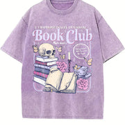 Anti Social Book Club Vintage Washed T-Shirt in Purple