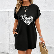 Chic Dress Made from Stretch Material Cotton T-Shirt in Black
