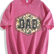 Camouflage Dad Retro Varsity Dad Vintage Washed T-Shirt in Red