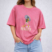 Stay Salty Melt ICE vintage washed oversized T-shirt in Red