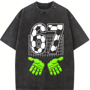 67 Soccer Vintage Washed T-Shirt in Black