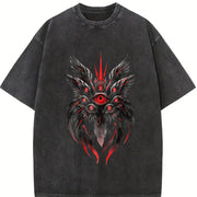 Be Not Afraid Seraphim Angel Biblical Guardian Angel With vintage washed oversized T-shirt in Black