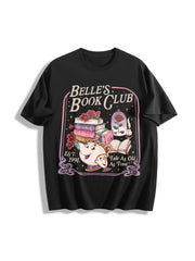 Belle's Book Club Tale as Old as Time Belle’s Book Cafe Cotton T-Shirt in Black