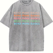 Read More Books Book Lover Vintage Washed T-Shirt in Gray