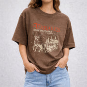 Terrasen Home of Stag vintage washed oversized T-shirt in Brown