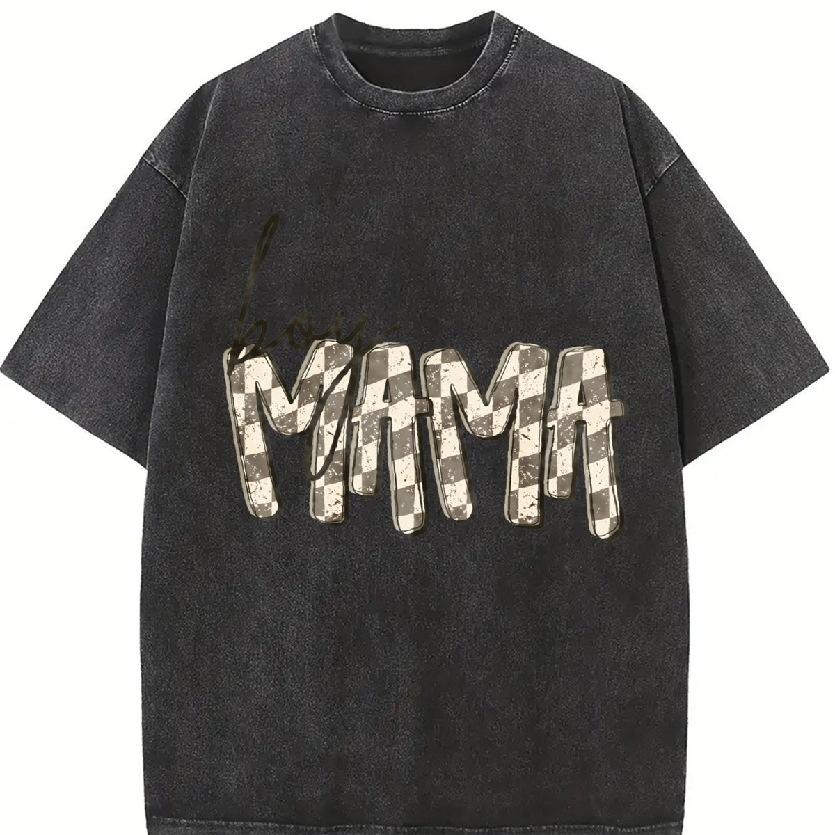 Boy Mama Mothers Day for Mom Vintage Washed T-Shirt in Black