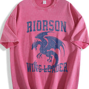 Wingleader Fourth Wing Bookish Booktok Onyx Reader Vintage Washed T-Shirt in Red