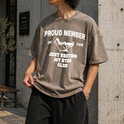 Just Resting My Eyes Club Vintage Washed T-Shirt in Brown
