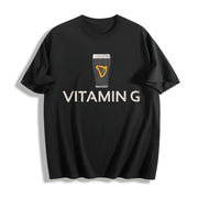 Vitamin G Guinness Beer Cotton T-Shirt in Black