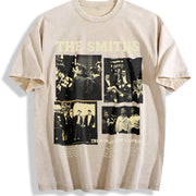 For Formal Urban Distressed Enthusiasts Vintage Washed T-Shirt in Beige