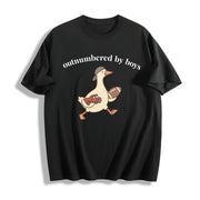 Outnumbered by Boys Cotton T-Shirt in Black