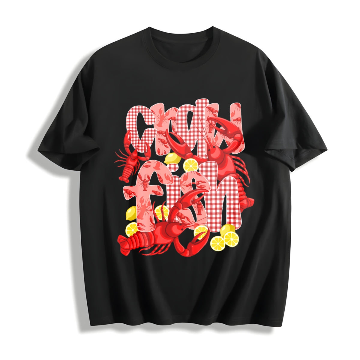 Crawfish Boil Cotton T-Shirt in Black