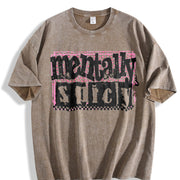 Mentally Spicy Snarky Vintage Washed T-Shirt in Brown