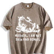 Mother I Am but Skin and Bones Cat Vintage Washed T-Shirt in Brown