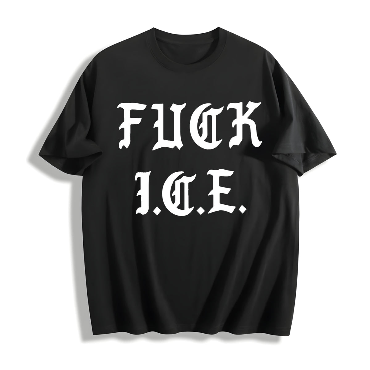 Old English Political Cotton T-Shirt in Black